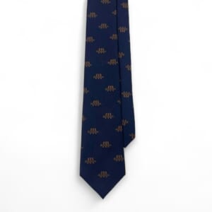 DYM MESSENGERS Logo Tie – NAVY × BROWN